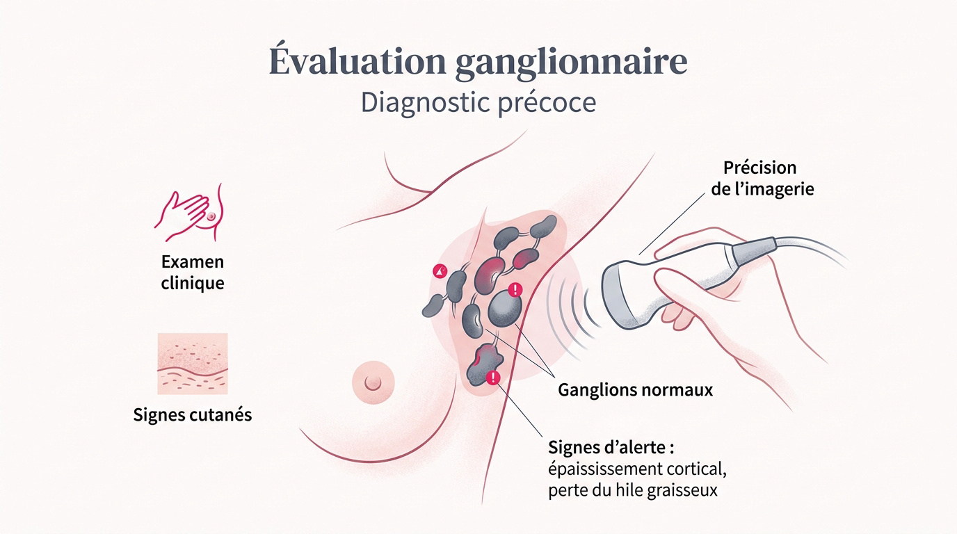 Examen échographique des ganglions axillaires pour le dépistage mammaire